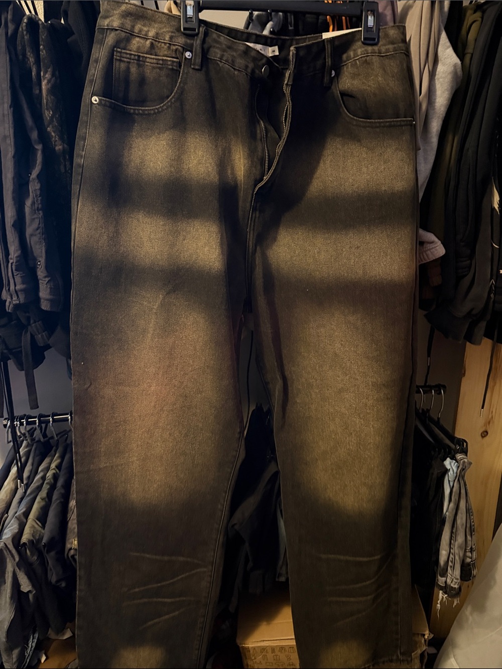 MNML brown Washed Straight Leg Chinos